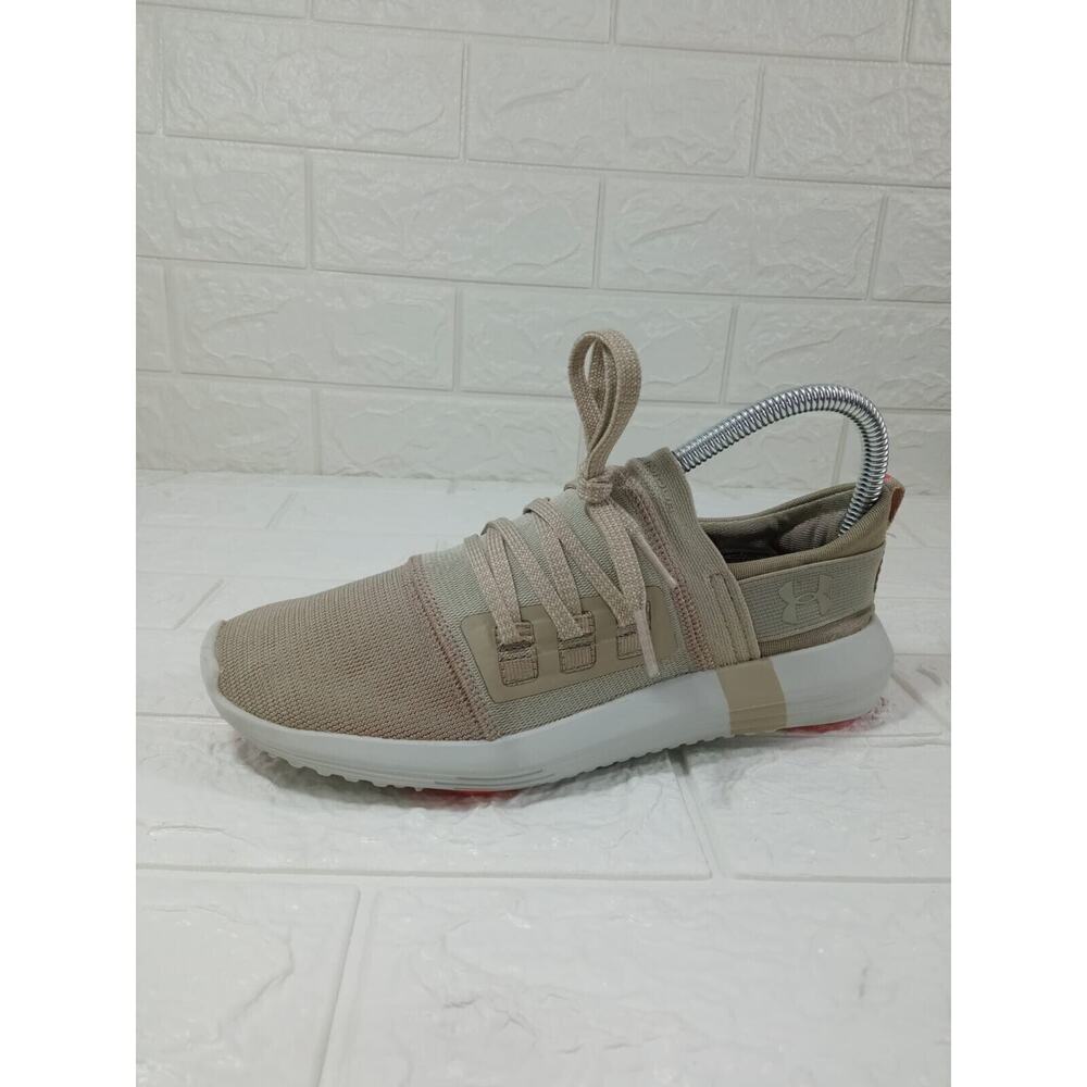 Under Armour UA Womens Vibe Elastic Slip On Lace Up Sneakers Beige Size 7